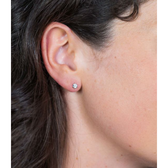 ZINZI zilveren oorknoppen zirconia wit chatonzetting ZIO1984 - 49924