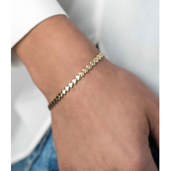 ZINZI zilveren armband goud vergulden hartjes - 49942
