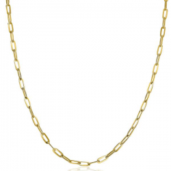 ZINZI zilveren collier goudverguld paperclip schakel ZIC2150G - 49967