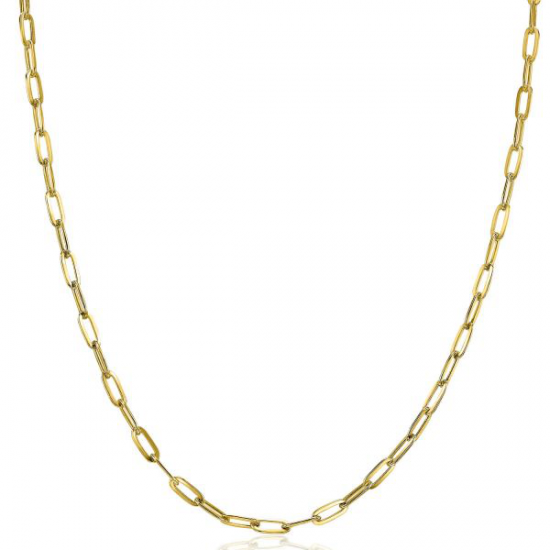 ZINZI zilveren collier goudverguld paperclip schakel ZIC2150G - 49967