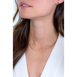 ZINZI zilveren collier goudverguld paperclip schakel ZIC2150G - 49967