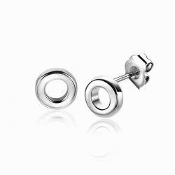 ZINZI zilveren oorknopjesopen rondje ZIO2168 - 49978