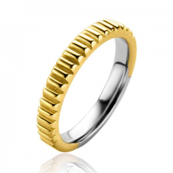 ZINZI zilveren ring cross-over bicolor met witte zirconia's ZIR2243 - 50004
