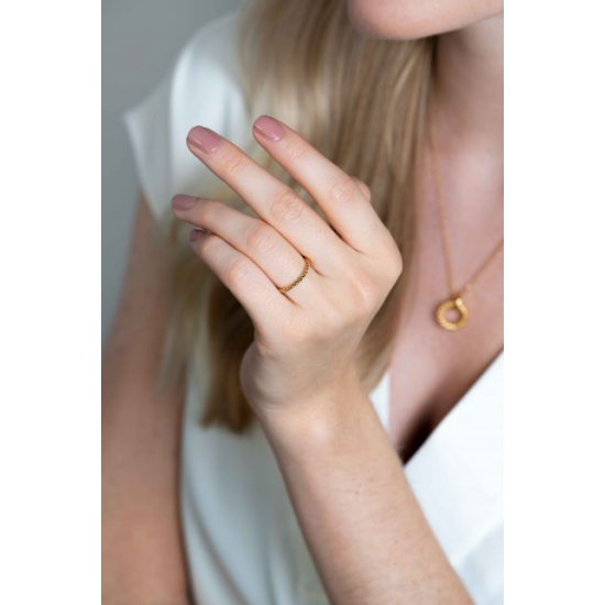 ZINZI zilveren ring extra goudverguld gedraaid design ZIR2247 - 50005