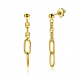 ZINZI gold plated zilveren oorstekers met fijne marine schakels en twee ovale schakels ZIO2413G - 54687