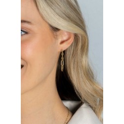 ZINZI gold plated zilveren oorstekers met fijne marine schakels en twee ovale schakels ZIO2413G - 54687