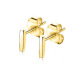 ZINZI zilveren oorknoppen Goudkleur glad staafje 8mm ZIO1689G - 50172