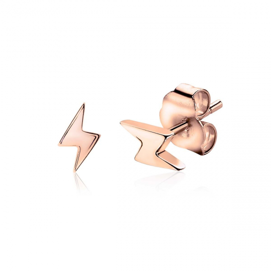 ZINZI zilveren oorknoppen RosÚkleur bliksemschicht 8mm ZIO1681R - 50175
