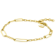 ZINZI gold plated zilveren armband met verschillende paperclip schakels 16,5-19,5cm ZIA2361 - 50680