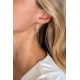 ZINZI gold plated zilveren oorstekers lange paperclip ketting met ronde witte zirconia 49mm ZIO2364Y - 50686