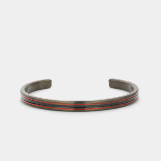 Rebel & Rose Bangle Black Red Lines MAAT 20,5 - 50718