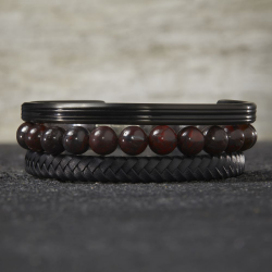 Rebel & Rose Bangle Black Lines MAAT 20,5 - 50722