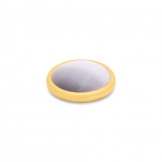 Melano Kosmic Glow Disk Steentje Grey 24,5mm goudkleurig - 50947