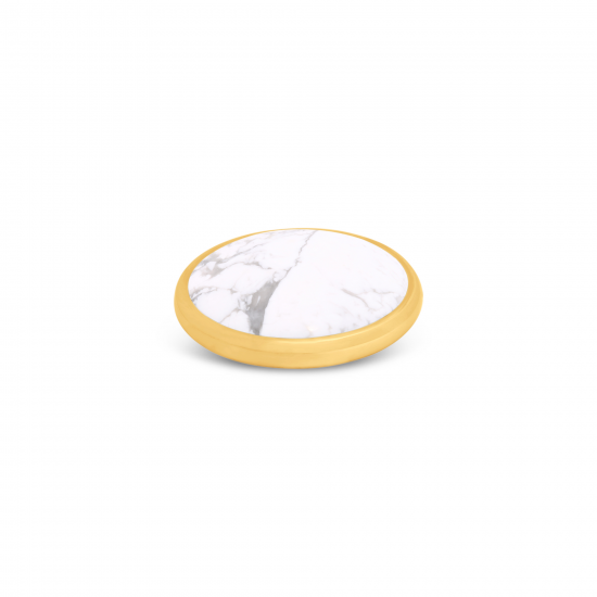 Melano Kosmic Gem Disk Steen Howlite 28,5mm goudkleurig - 50946