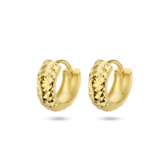 14 KRT Geelgouden klapoorringen gediamanteerd 4026638 - 52689