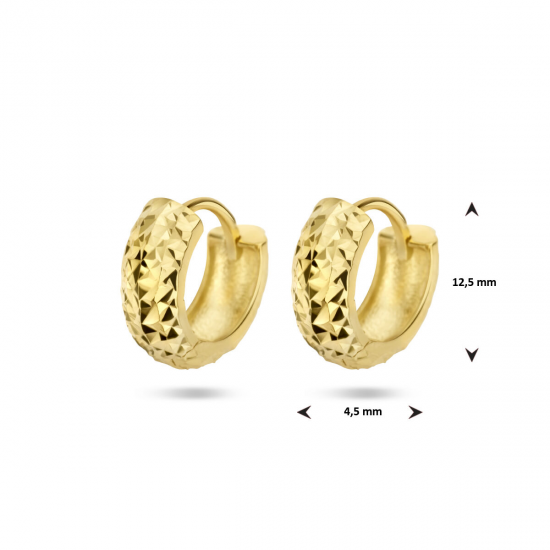 14 KRT Geelgouden klapoorringen gediamanteerd 4026638 - 52689