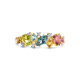 14 KRT Geelgouden ring natuurlijke kleurstenen en diamant 0.04ct h si maat 17.1/4 - 52695