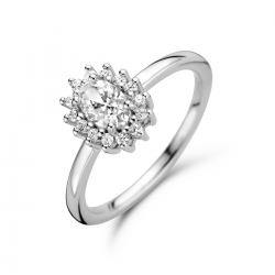 Zilveren ring zirkonia halo maat 17.3/4 1336560 - 52698