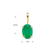 Gouden ovale Hanger groen agaat - 51432