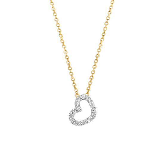Blush Daimonds Halsketting met hartje 3608YDI - 14k Geel- en witgoud met diamant - 51529