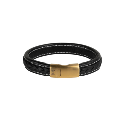 AZE JEWELS armband RETRO WAVE BLACK-ON-ORO AZ-BL015-D-210 - 51512