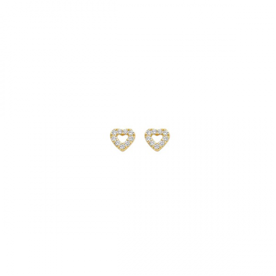 Blush hartjes Oorstekers 7299YZI - 14k Geel goud met zirkonia - 51535