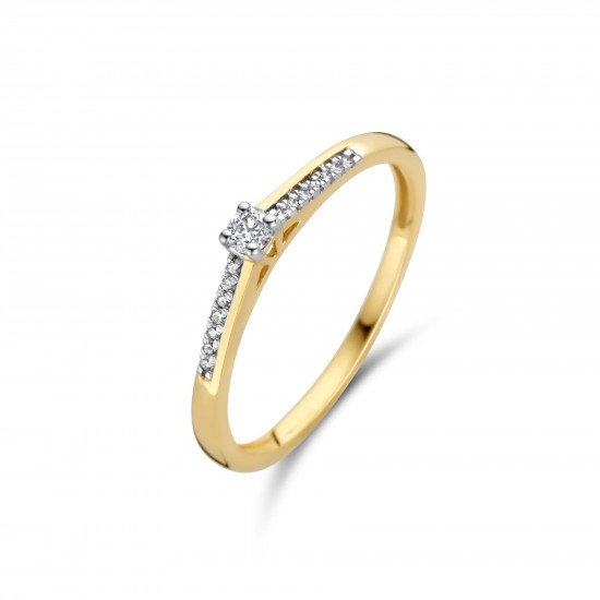 Blush Diamonds Ring 14k Geelgoud met diamant 0,06 en 0,04 1639YDI MAAT 17 - 51542