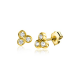 3mm ZINZI Gold 14 krt gouden oorknoppen met drie witte zirconia's in driehoekvorm gezet ZGO412 - 51628