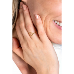 ZINZI Gold 14 krt gouden ring met een trendy open rondje 8mm ZGR377 MAAT 18 - 51609