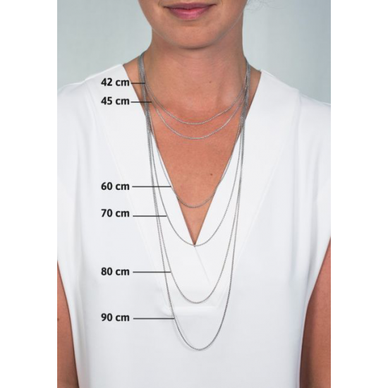 45cm ZINZI zilveren jasseron ketting ZILC-J45) - 51637