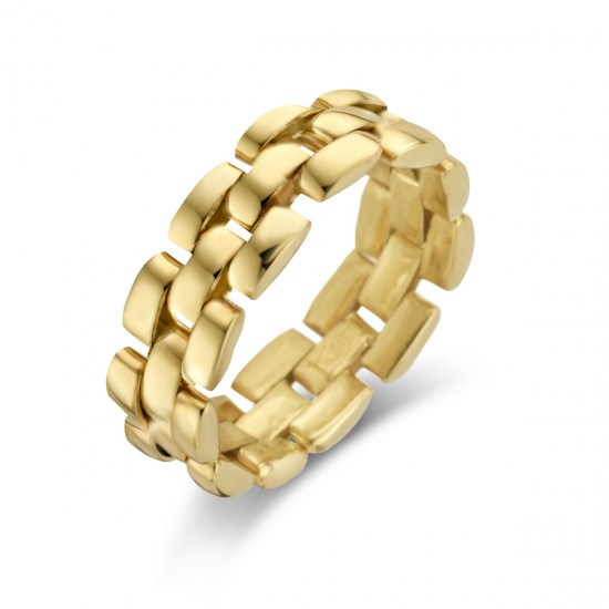 Gouden ring schakelmotief MAAT 18 - 51643