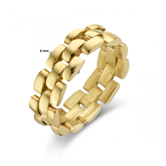 Gouden ring schakelmotief MAAT 18 - 51643