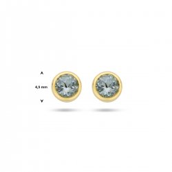 geelgouden oorbellen met blauwe topaas - 51688