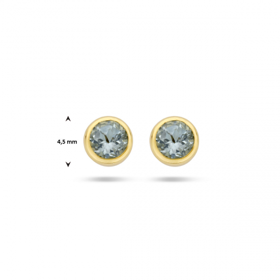 geelgouden oorbellen met blauwe topaas - 51688