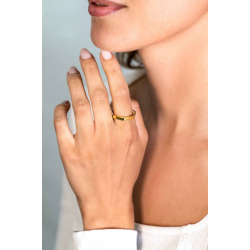 ZINZI gold plated zilveren aanschuifring zeshoek gladde buis 3mm ZIR2323G maat 17.1/4 - 51601
