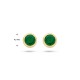 geelgouden oorbellen met groene agaat - 51690