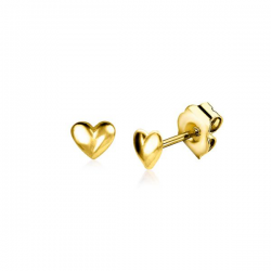 ZINZI gold plated zilveren oorknopjes hartje ZIO2365G - 51745