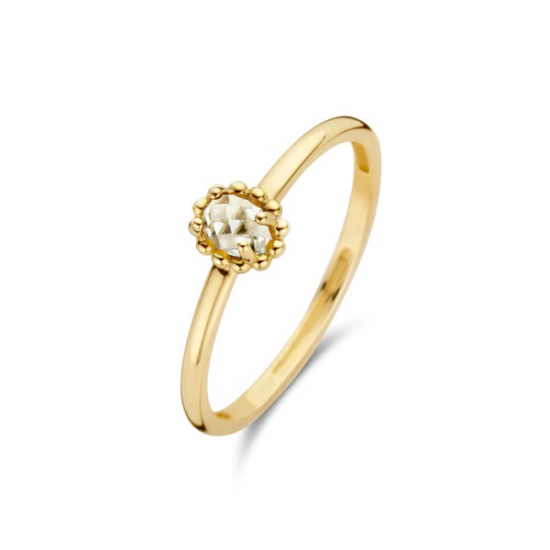 Blush Ring 1227YWT - 14k Geelgoud met witte topas MAAT 16.5 - 51727