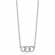 ZINZI zilveren ketting 45cm met 3 open rondjes verbonden wit ZIC2045 - 51758