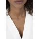 ZINZI zilveren ketting 45cm met 3 open rondjes verbonden wit ZIC2045 - 51758