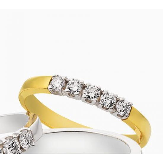 ECLAT 14 karaat gouden Ring 5x5 0,25crt tw-vs/si MAAT 18 - 51805
