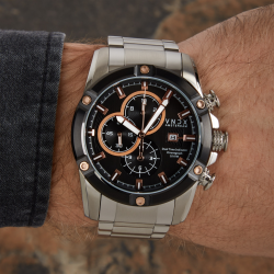 VNDX AMSTERDAM YOUNG REBEL BIG BOY STEEL CHRONOGRAAF HEREN HORLOGE MS33047-01 - 51991