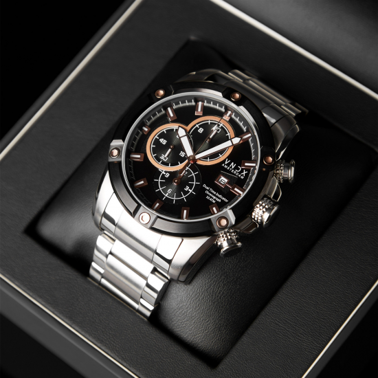 VNDX AMSTERDAM YOUNG REBEL BIG BOY STEEL CHRONOGRAAF HEREN HORLOGE MS33047-01 - 51991