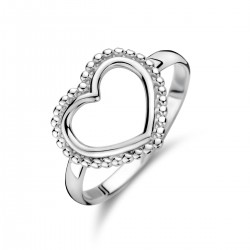Zilveren ring open hart maat 17.3/4 - 52183