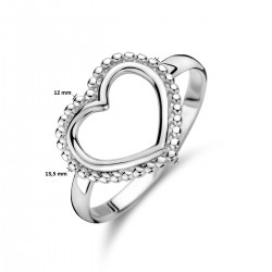 Zilveren ring open hart maat 17.3/4 - 52183