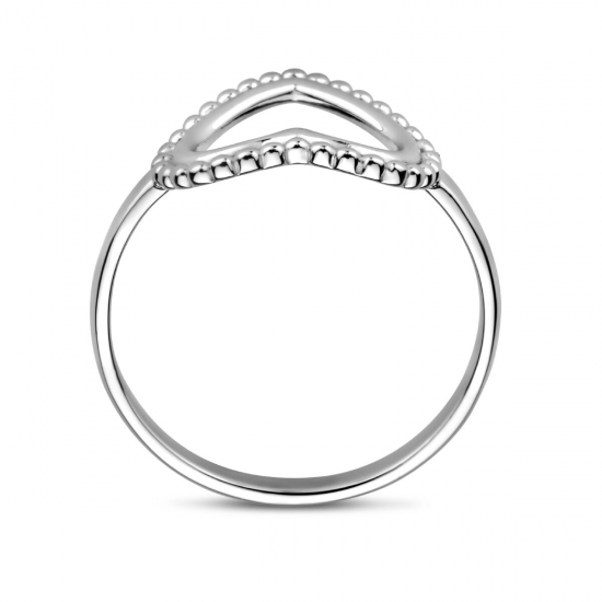 Zilveren ring open hart maat 17.3/4 - 52183