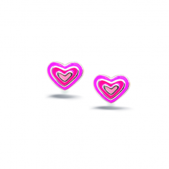 Bellini 925 kinder oorbellen roze hartjes - 52170