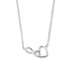 zilveren collier hart en infinity 41 + 4 cm - 52290