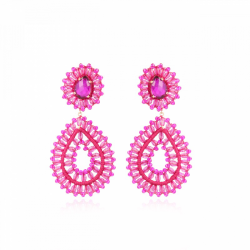 FUCHSIA OORBELLEN APOLLO DOUBLE DROP CESI165-G29012 - 52369