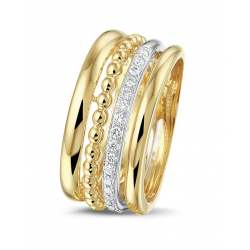 14 karaat bi collor ring met diamant GK3128 - 52385